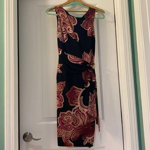 Black dress with floral pattern details